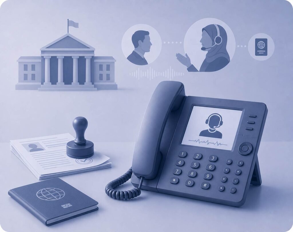 Arabic Government and Immigration Over the Phone Interpretation